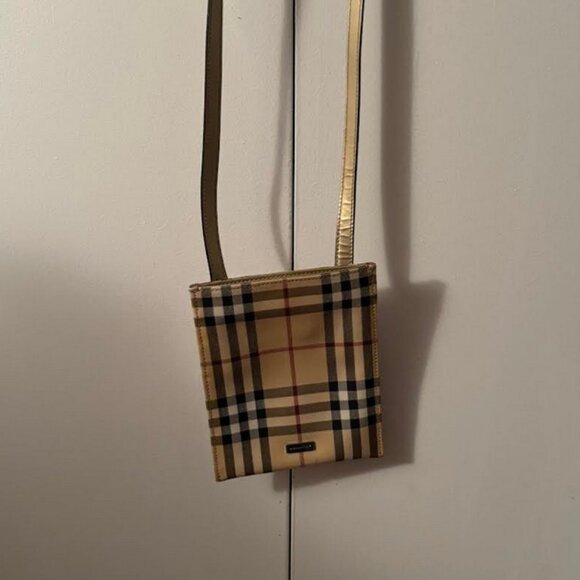 Burberry Nova Check Coated Canvas Crossbody Bag with metallic strap - Picture 6 of 7
